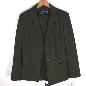Evan-Picone Green 2-Piece Vintage Pants Suit Sz10